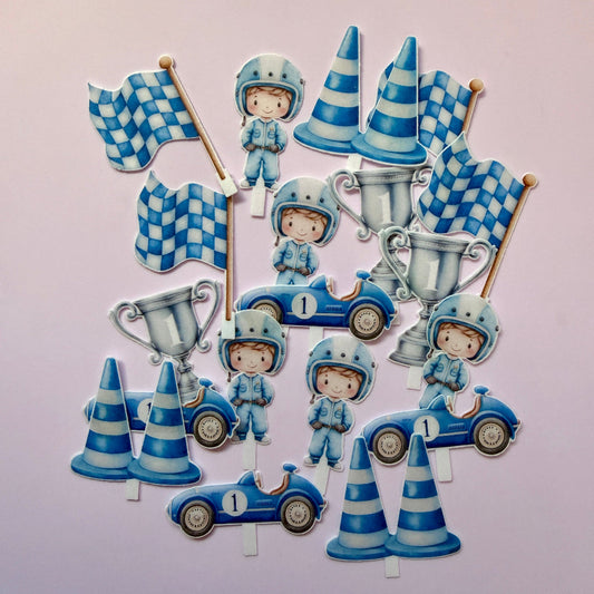 Edible Wafer Card Cupcake Toppers - Fast One 19pc