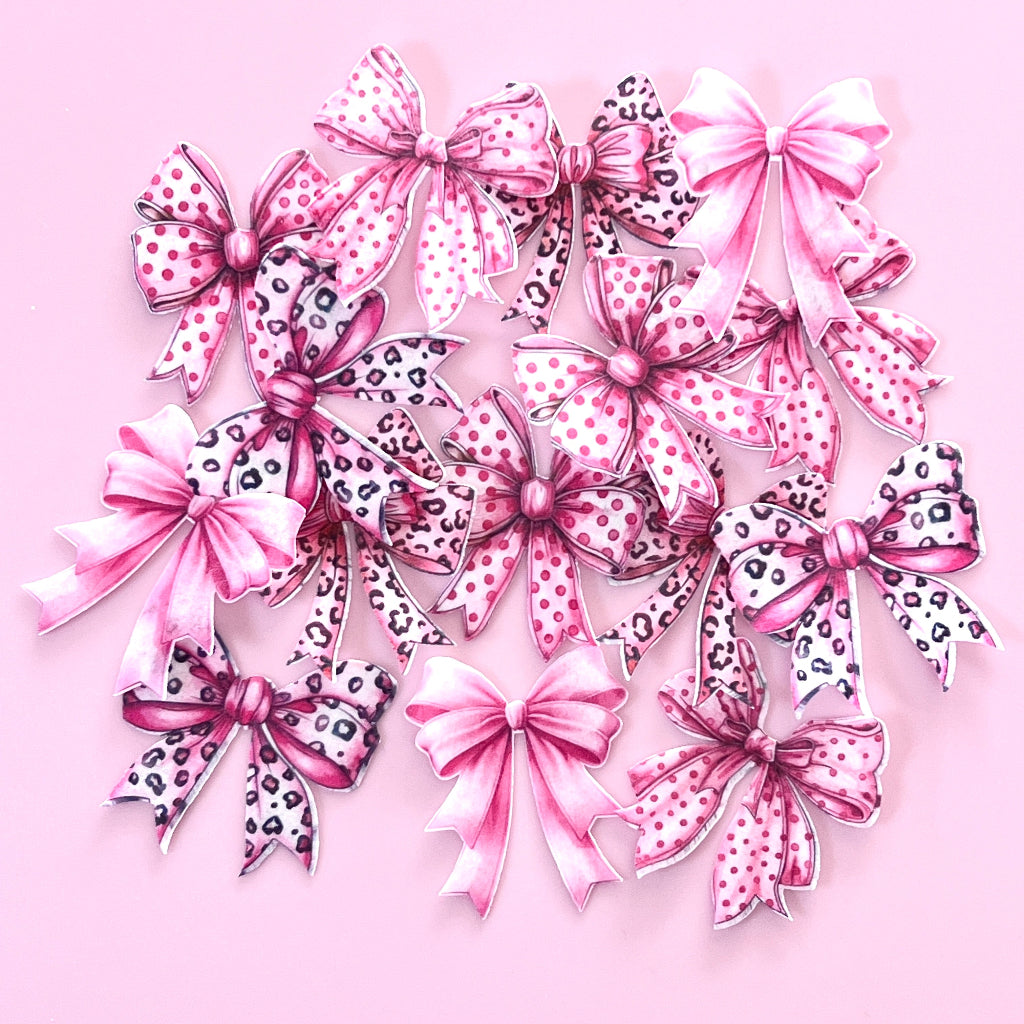 Edible Wafer Cupcake Toppers Bows - Sassy Spots 15pc