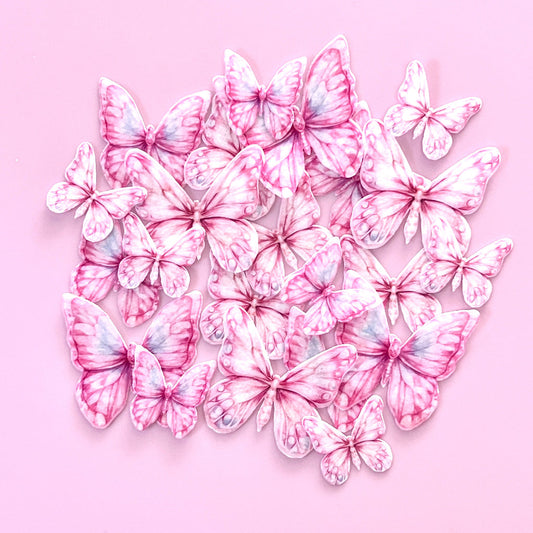 Edible Wafer Cupcake Toppers Butterflies - Fantasy 22pc