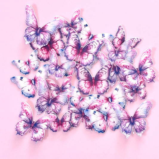Edible Wafer Cupcake Toppers Butterflies - Lavender Blush 24pc