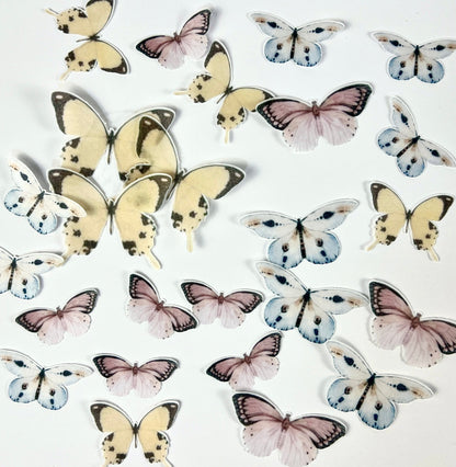 Edible Wafer Cupcake Toppers - Mixed Butterflies 25pc