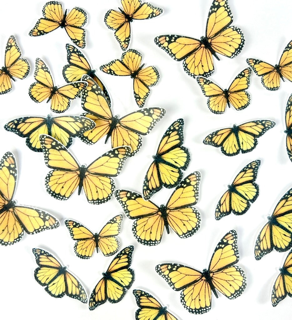 Edible Wafer Cupcake Toppers - Monarch Butterflies 25pc