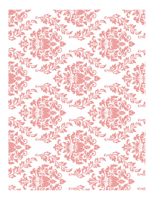 Edible Icing Cupcake Cake Topper Image Pink Damask