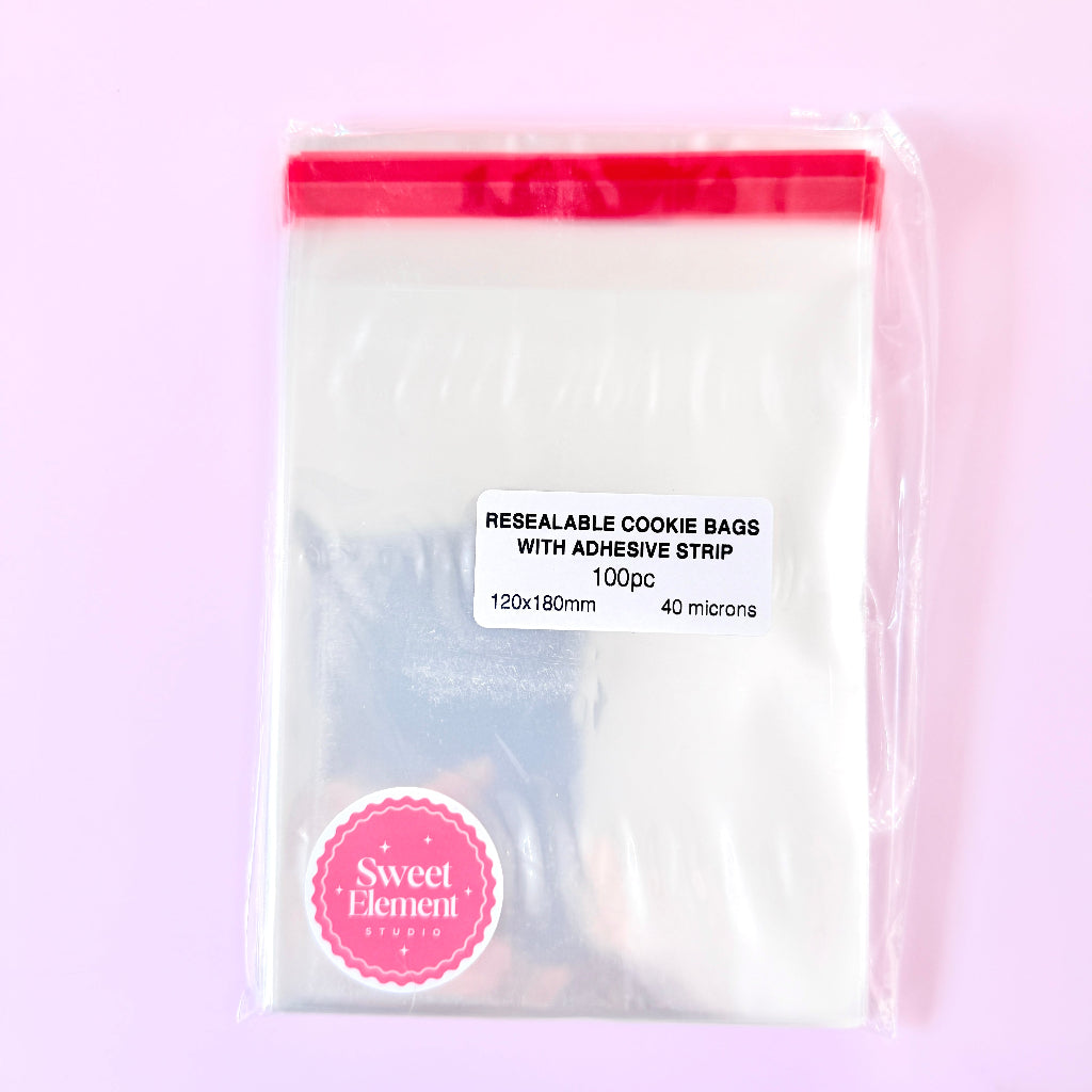 Resealable Cellophane Cookie Bags 100pc - 120mm x 180mm