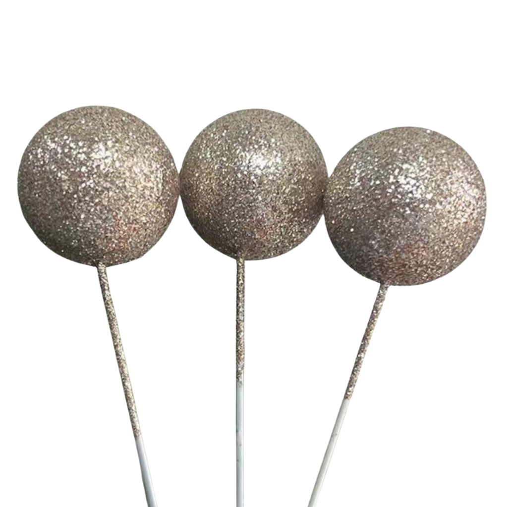 Cake Balls 12pc Mixed Sizes - Glitter Champagne Gold