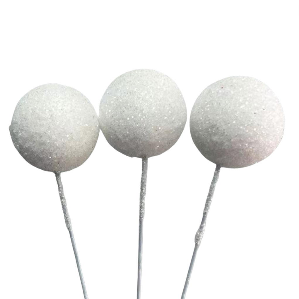 Cake Balls 12pc Mixed Sizes - White Glitter