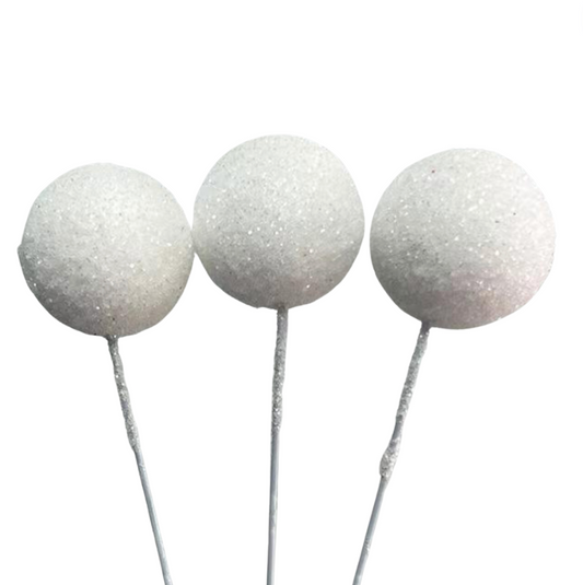 Cake Balls 12pc Mixed Sizes - White Glitter