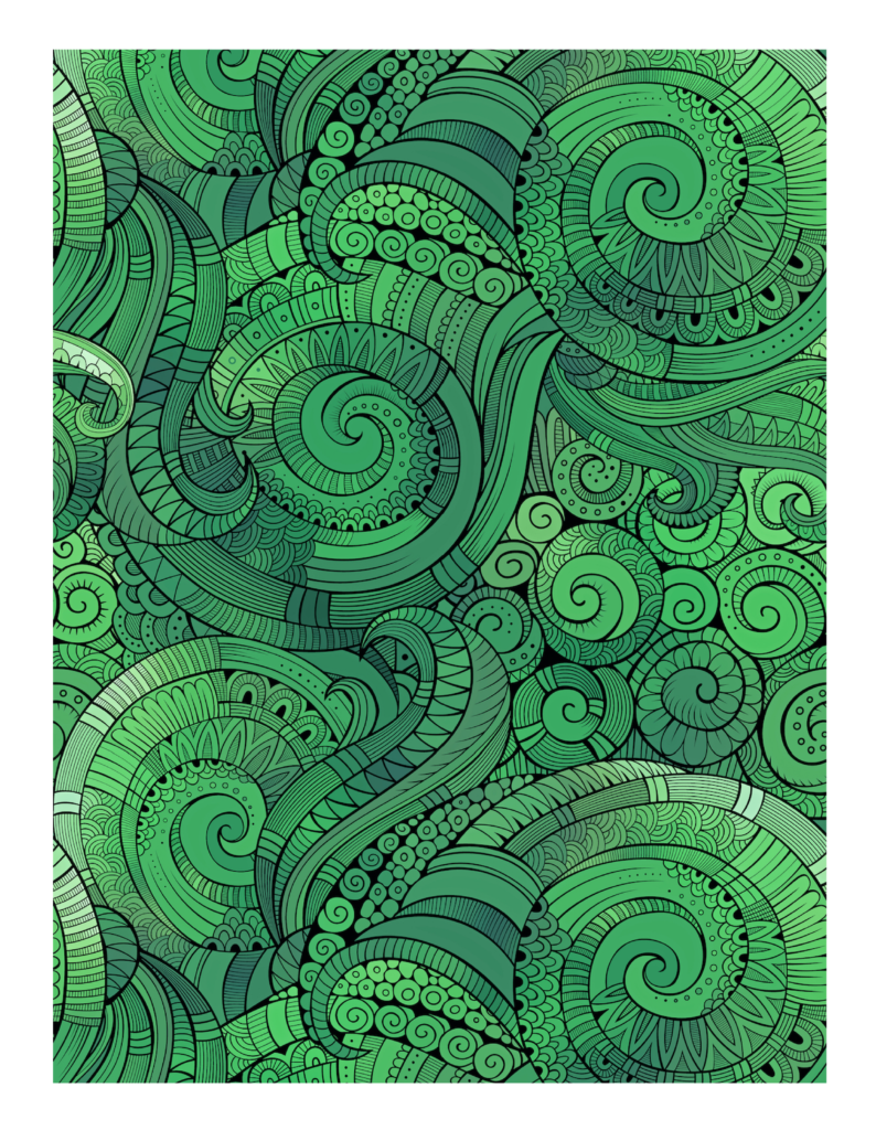 Edible Icing Cupcake Cake Topper Image Green tribal pattern
