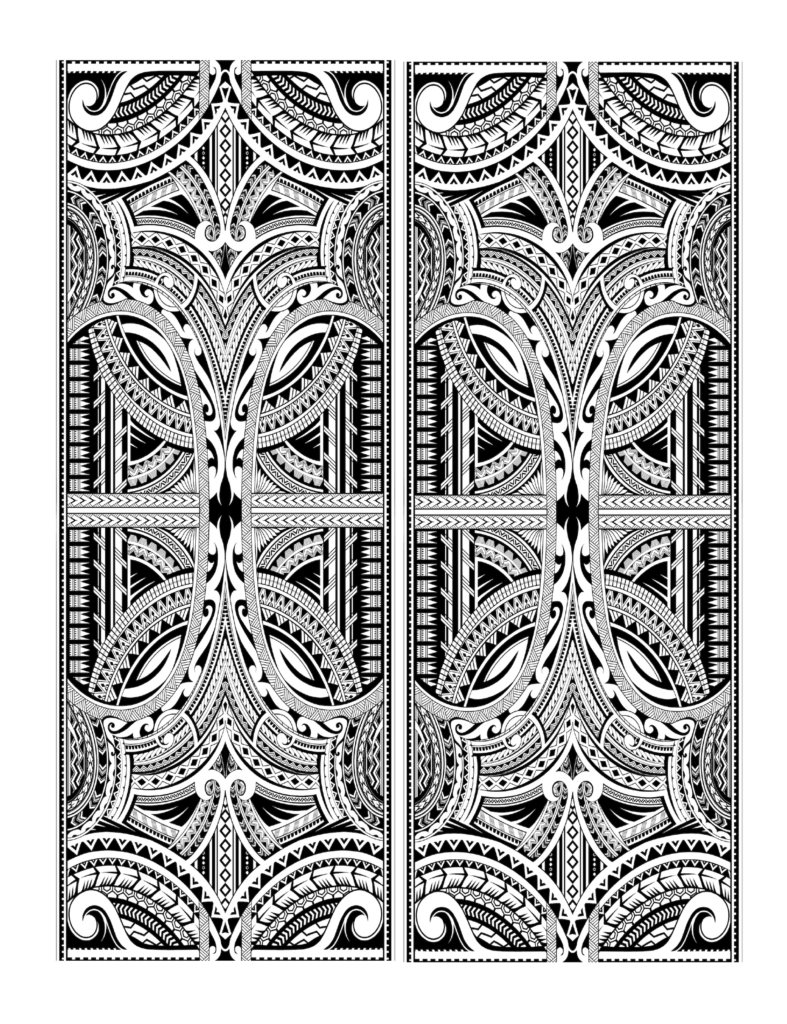tribal pattern black white Edible Icing Cupcake Cake Topper Image