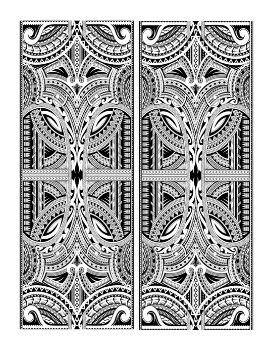 tribal pattern black white Edible Icing Cupcake Cake Topper Image